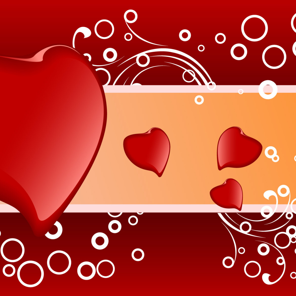 Красные сердца на День Влюбленных