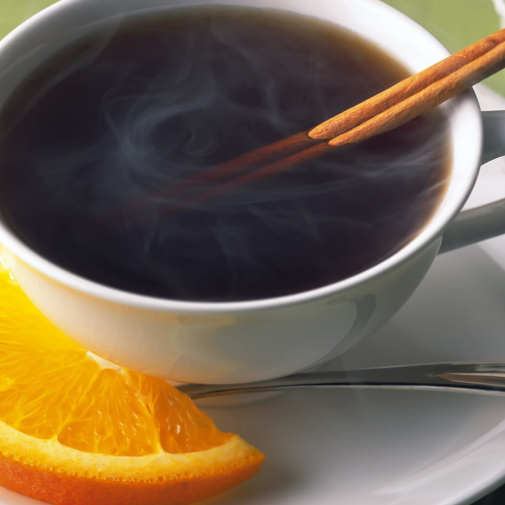 Чай с кусочком апельсина
