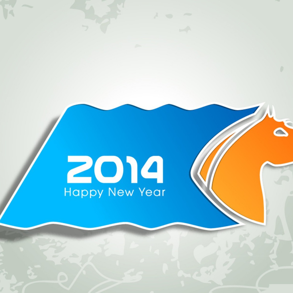 Счастливого Нового Года 2014, оранжевый конь