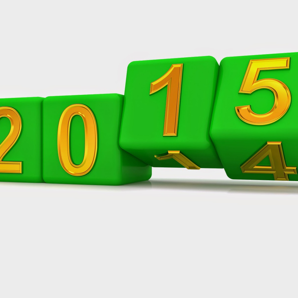 2015 на зеленых кубиках