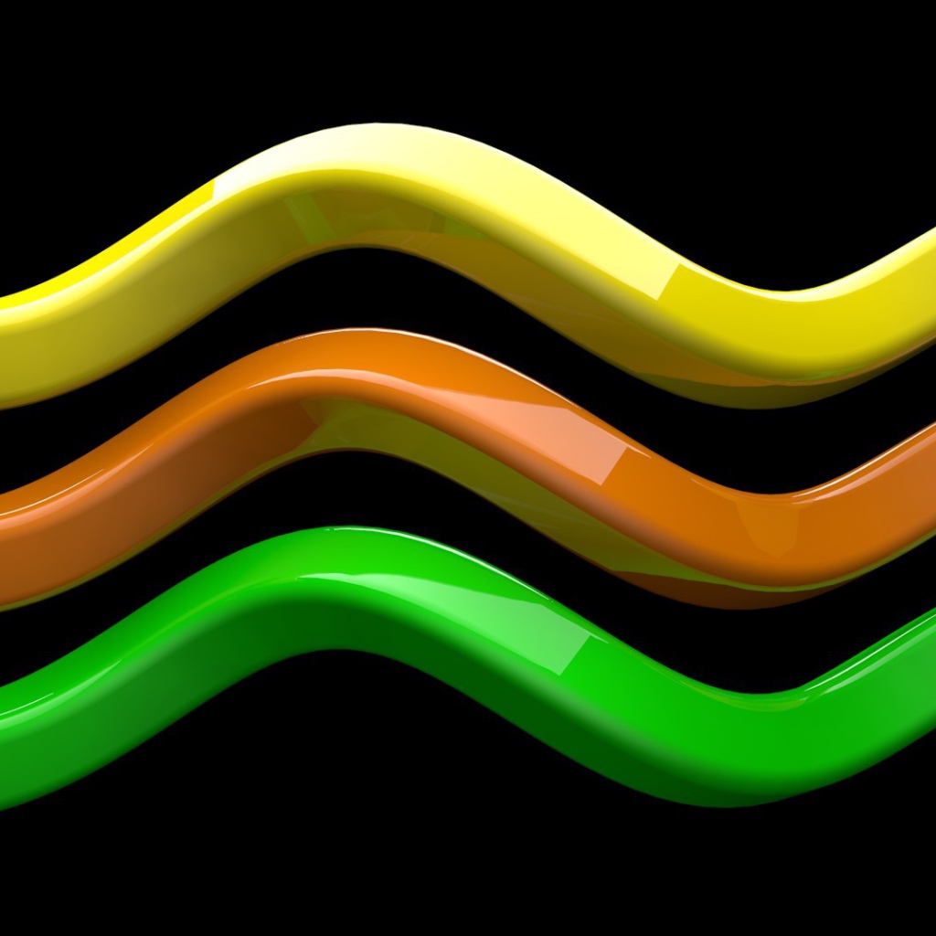 Bright wave on black background, 3-D graphics