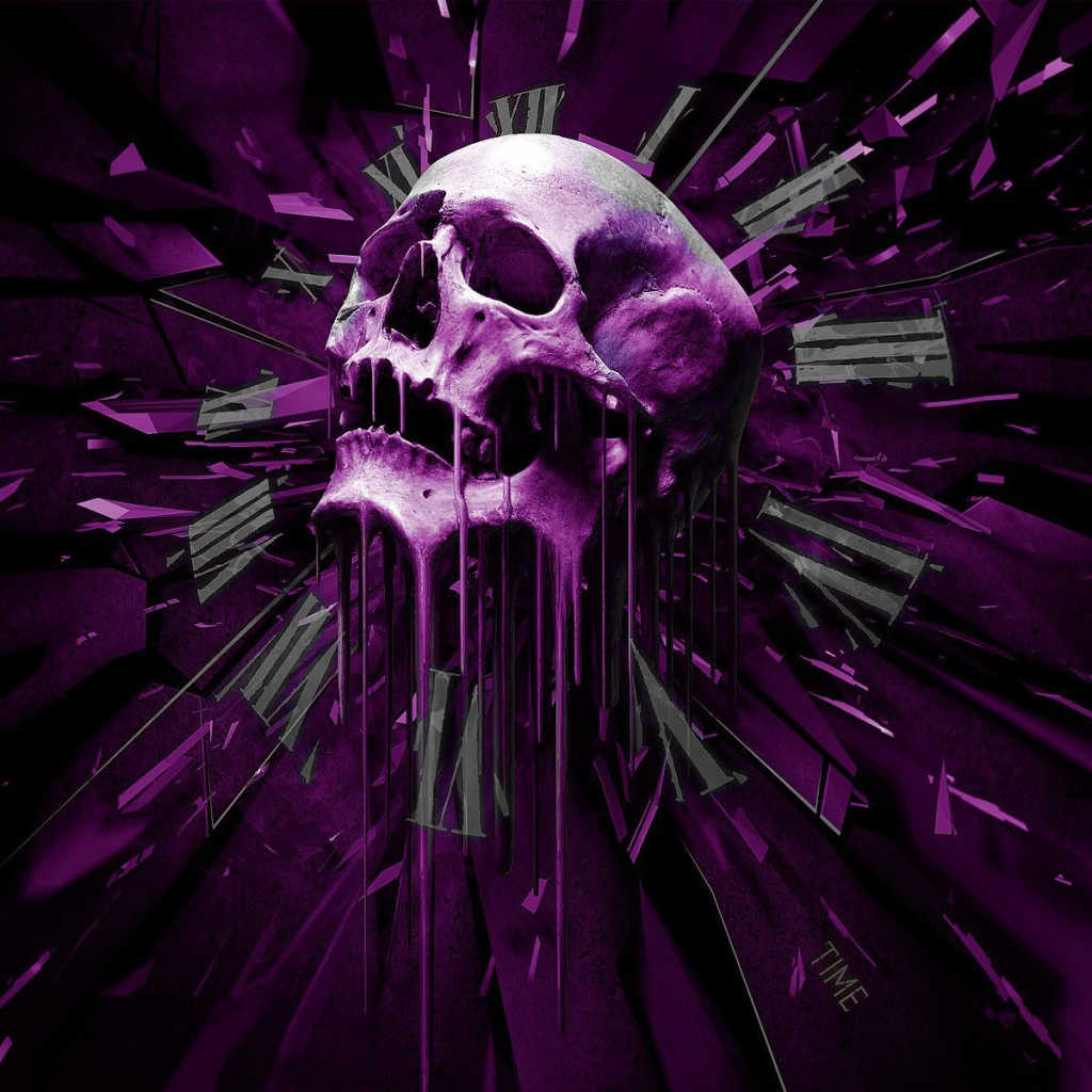 Фиолетовый череп на циферблате