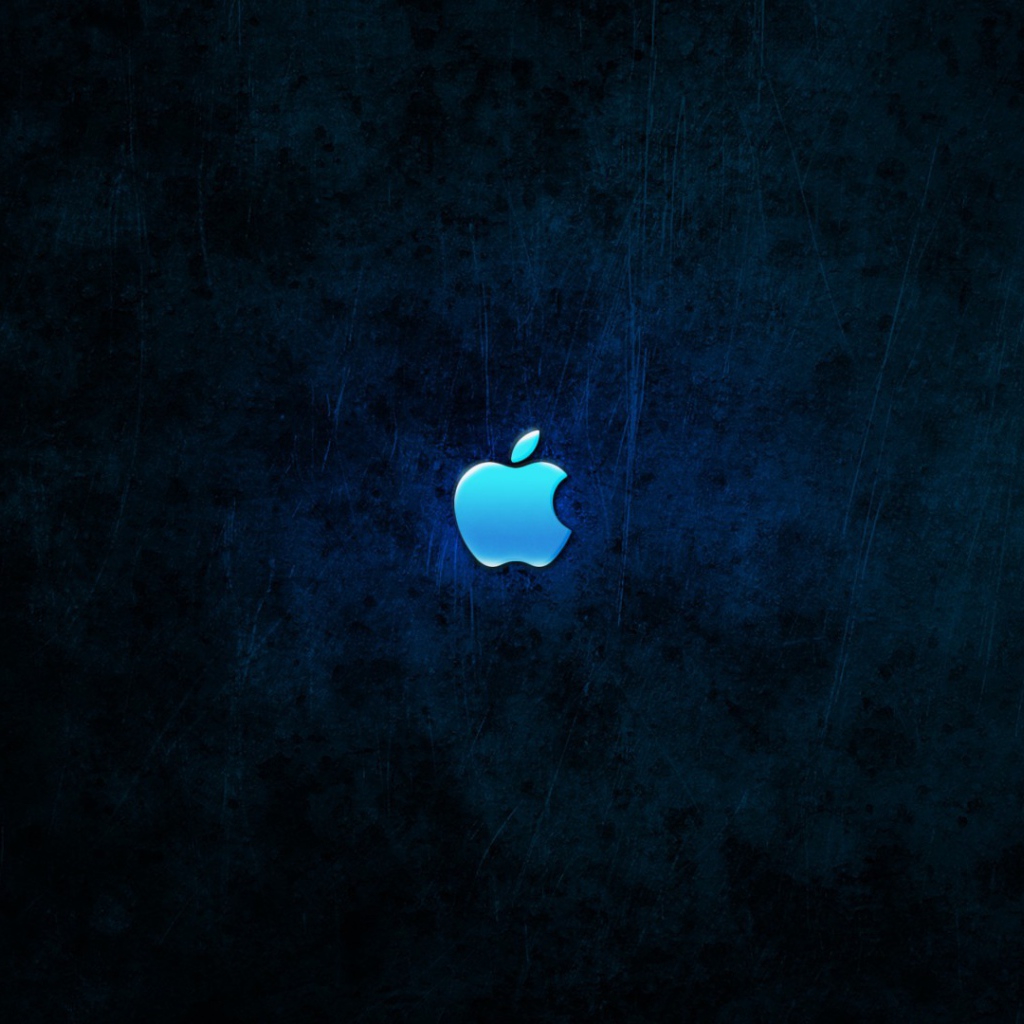 Логотип Эппл на сине черном фоне