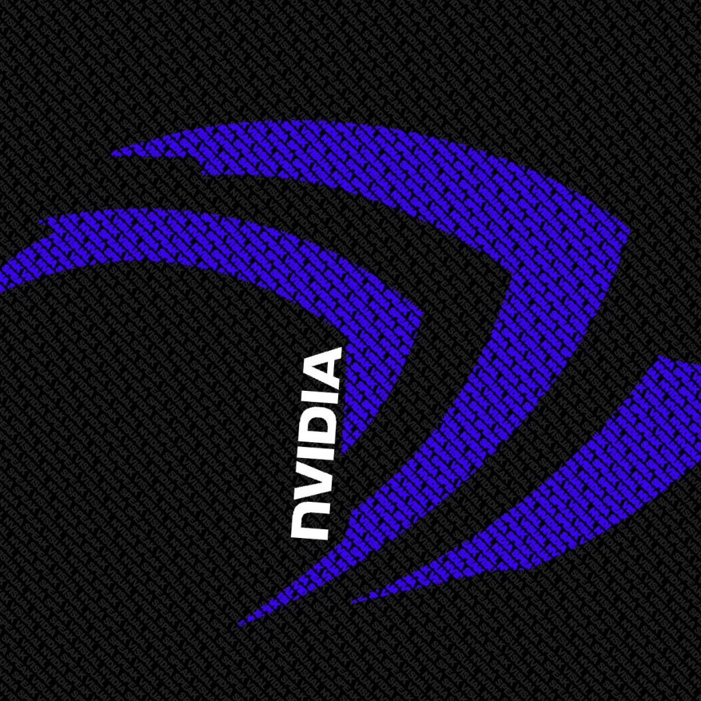 Голубой символ Nvidia из букв