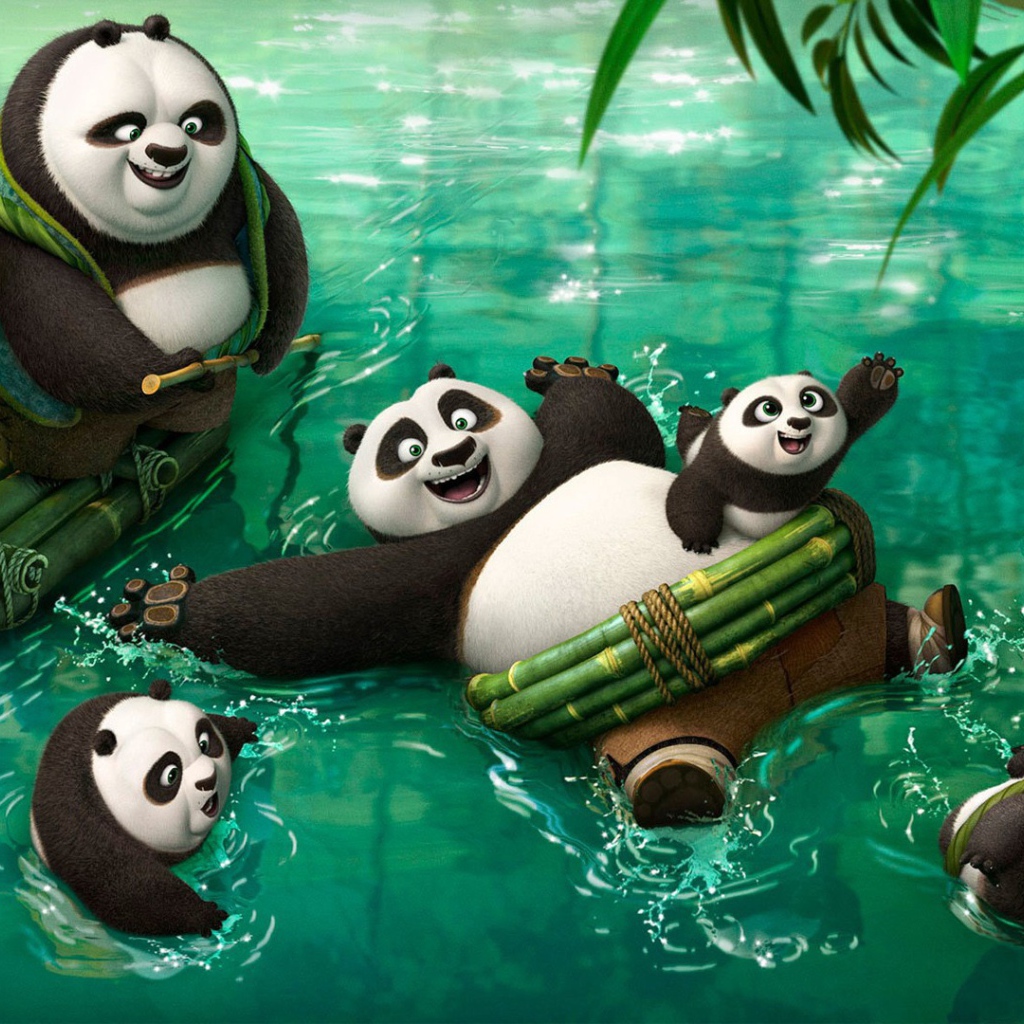 Панды резвятся в воде, мультфильм Кунг-фу панда