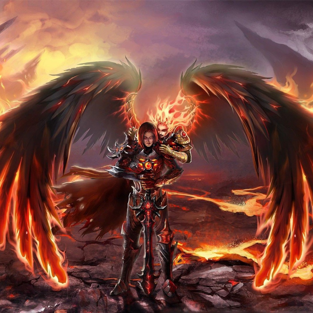 Пара огненных ангелов в аду