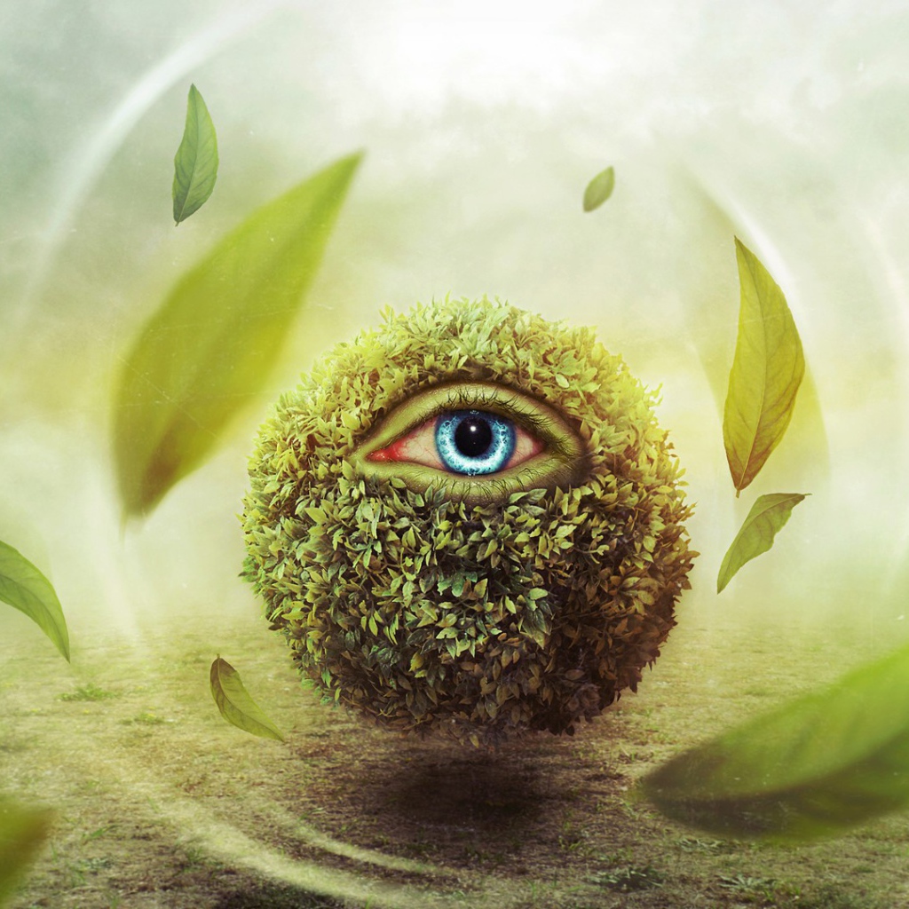 Глаз в шаре из листьев