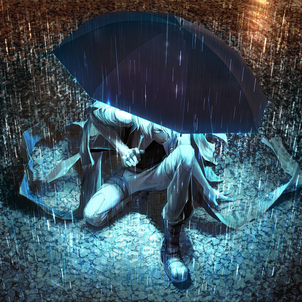 Фэнтези герой под зонтом
