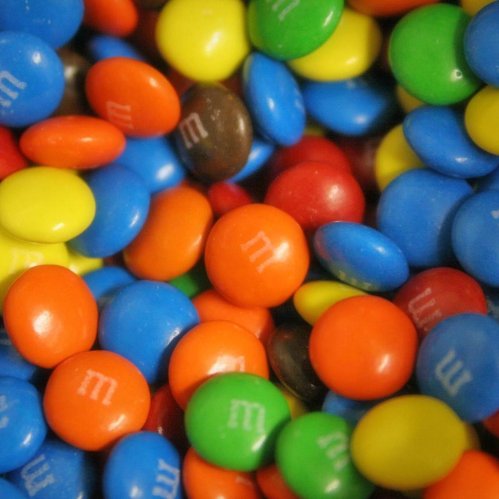 Bright candy M & M's