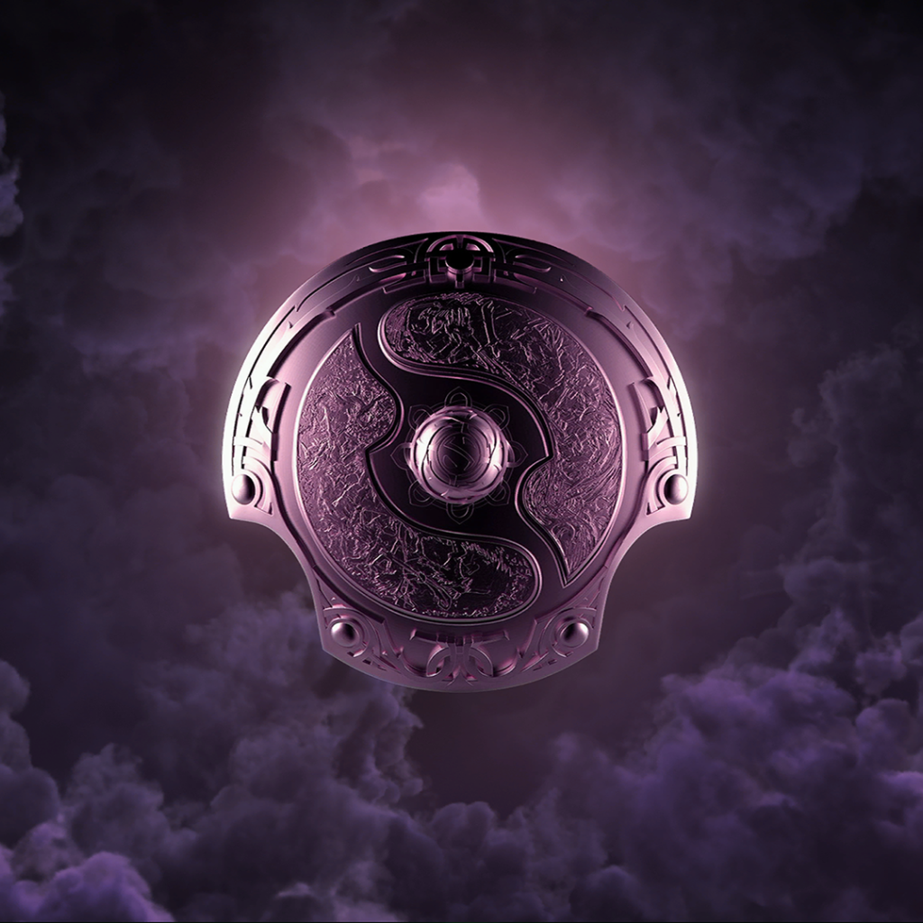 Фиолетовый щит на экране загрузки игры Dota 2