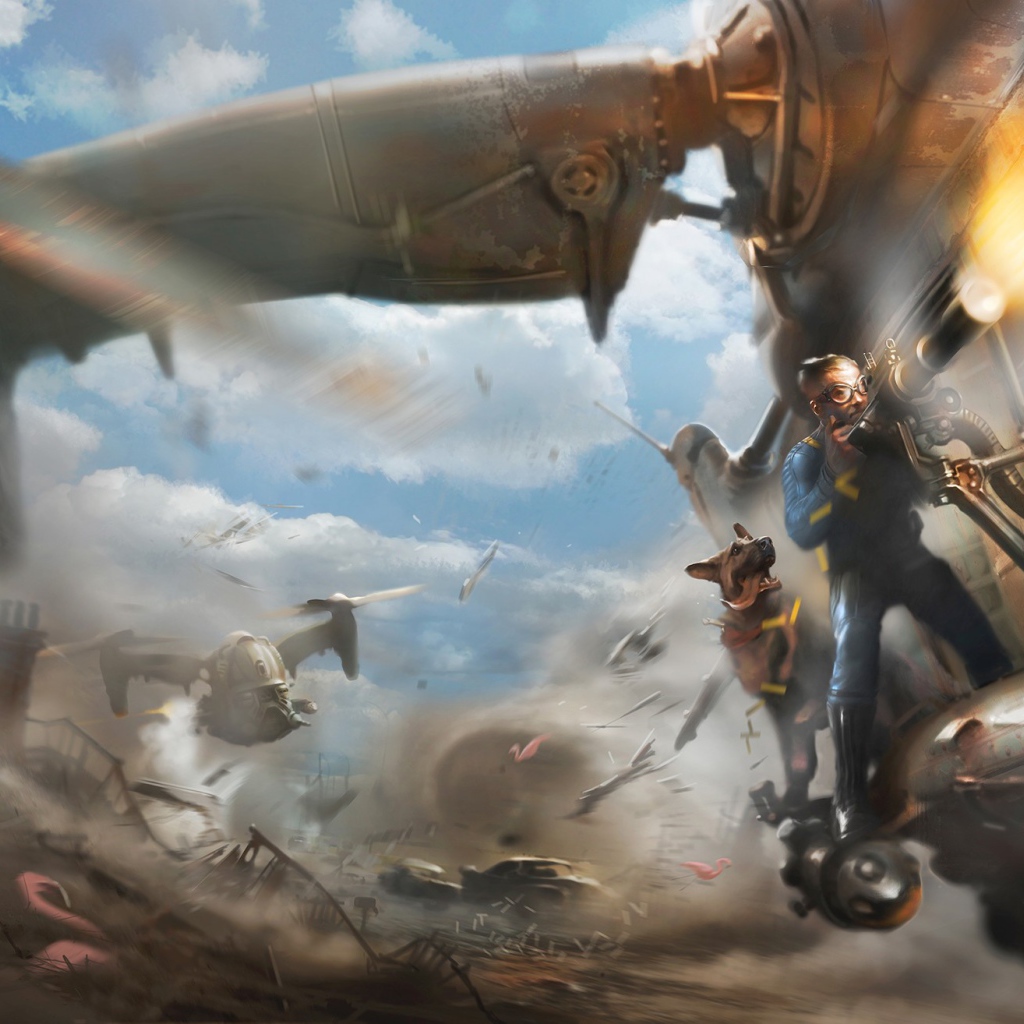 The battle in the air, the game Fallout 4