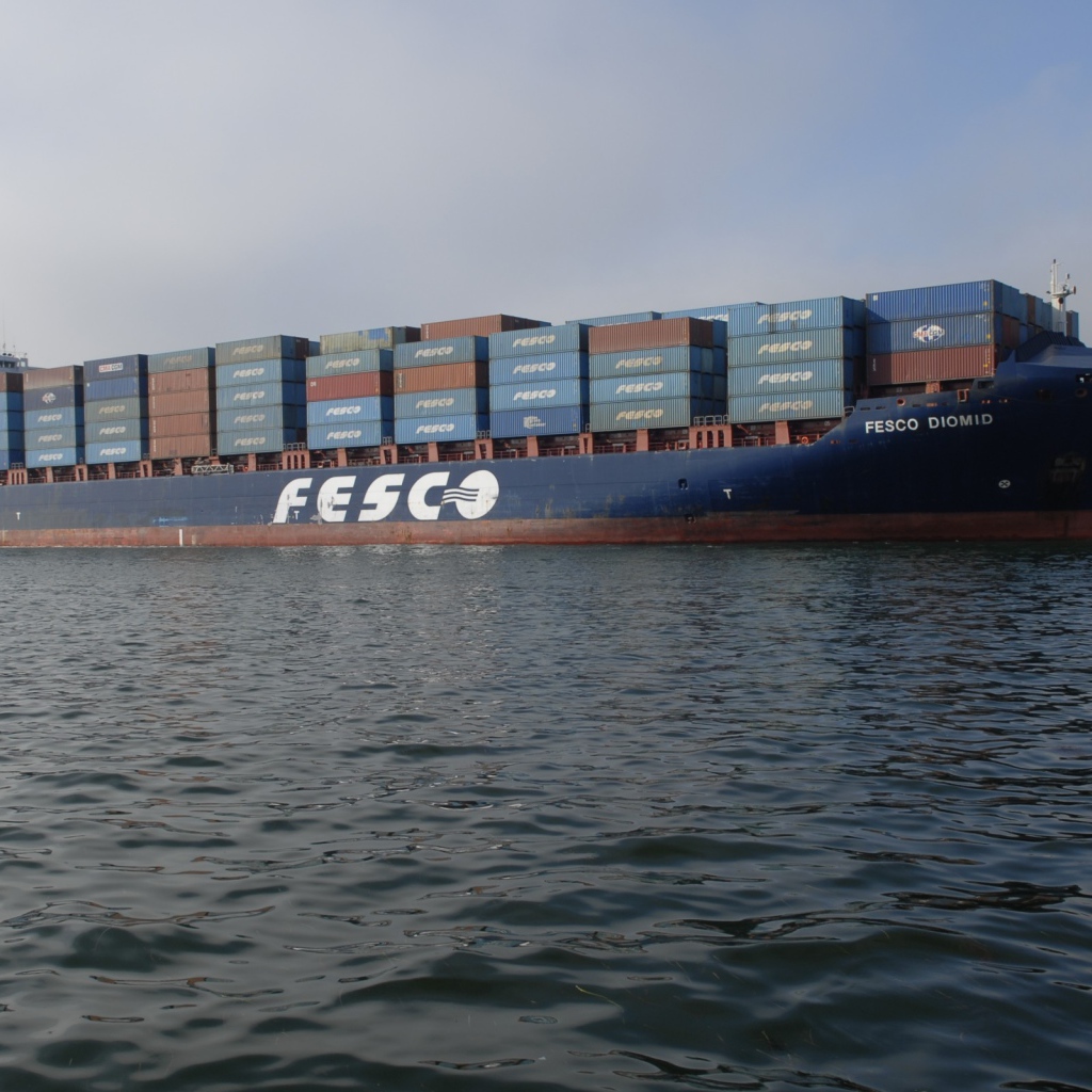 Корабль Феско перевозящий контейнеры
