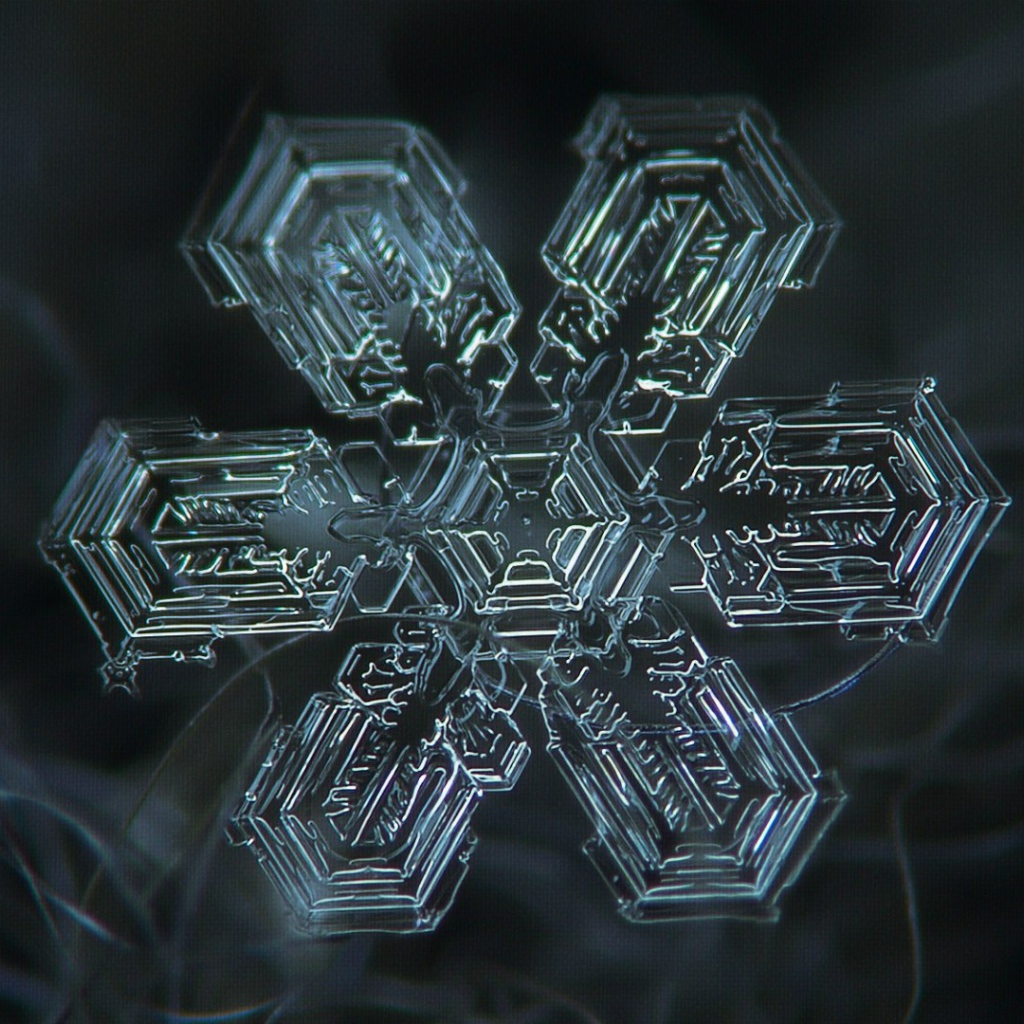 Уникальная структура снежинки