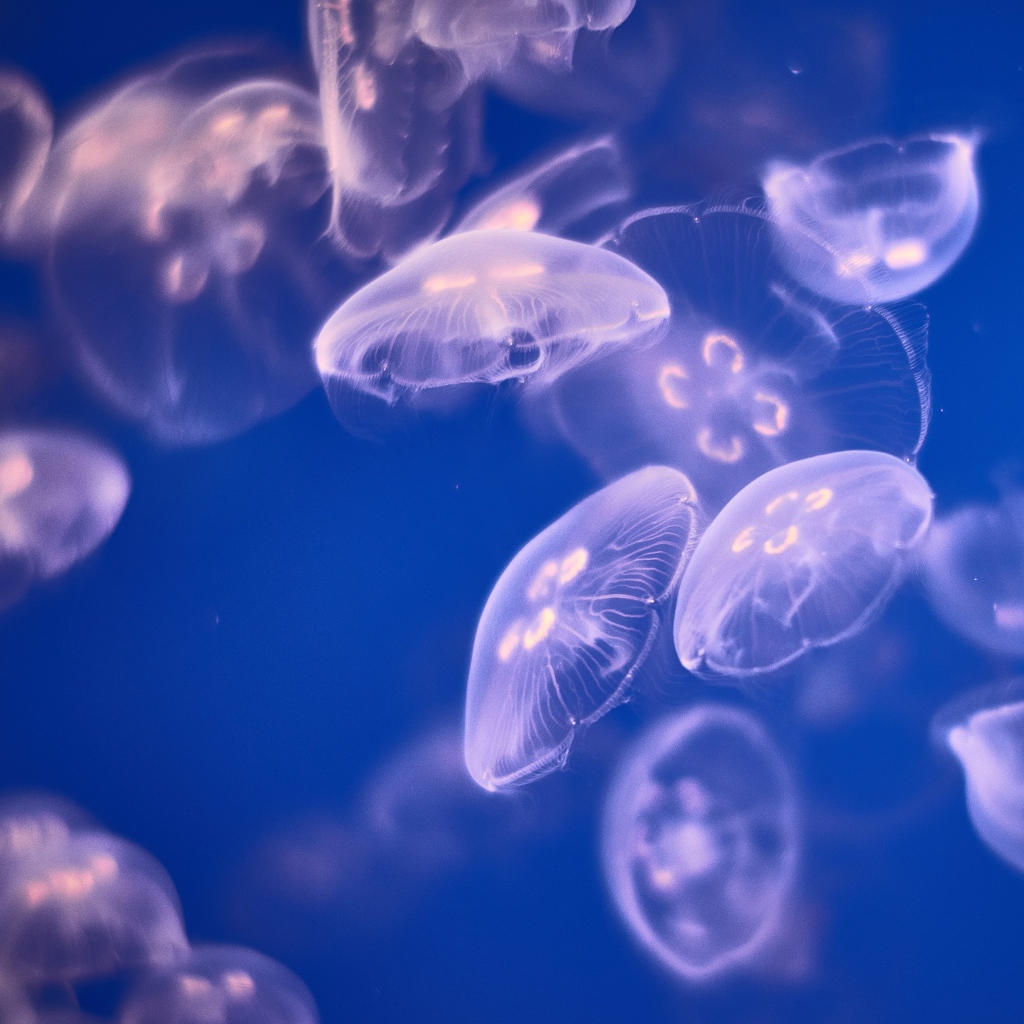 Медузы Аурелии  в воде 