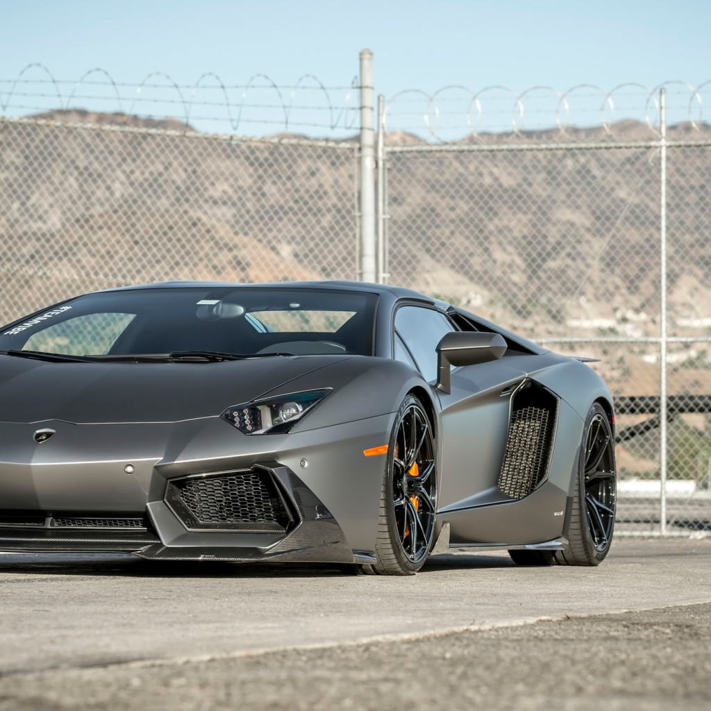 Автомобиль Lamborghini Aventador цвет серебристый металлик