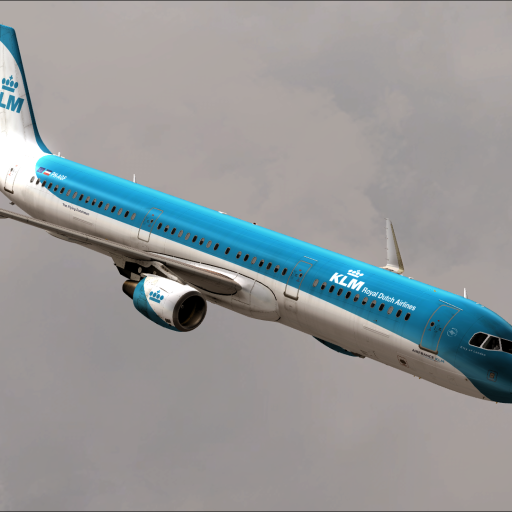 Airbus A321-200 авиакомпании KLM идет на посадку