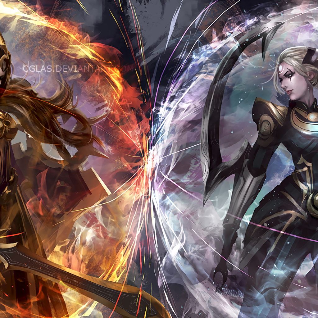 Warriors Diana and Leona characters of the game League of Legends