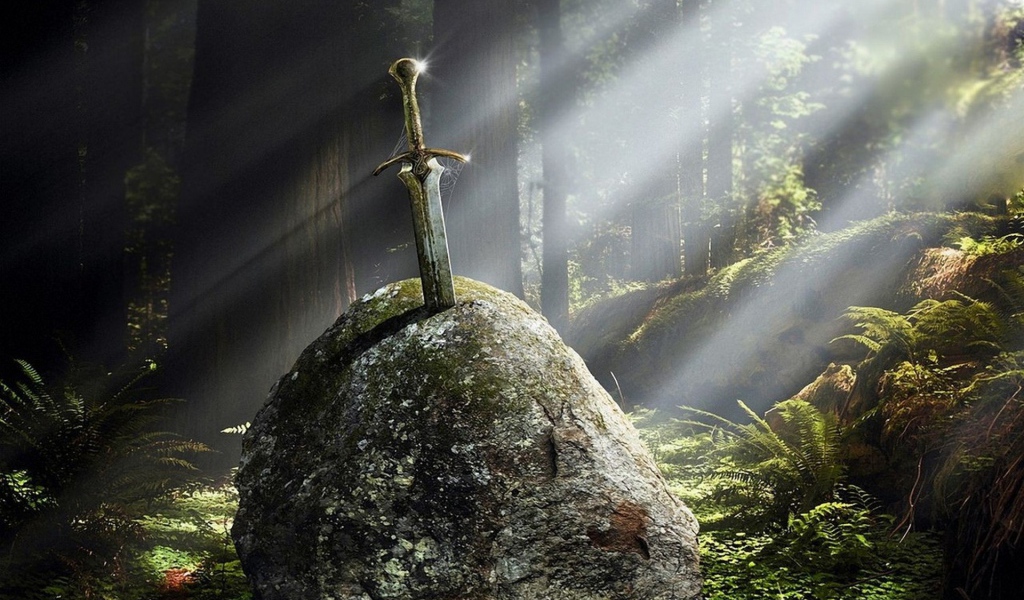 Старинный меч в камне