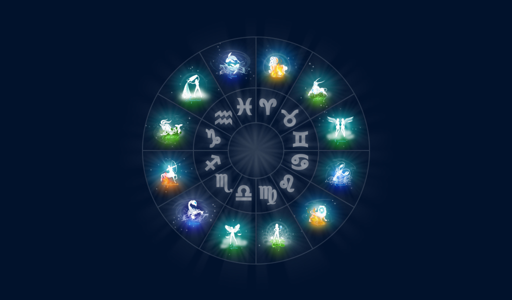 Все знаки зодиака на синем фоне