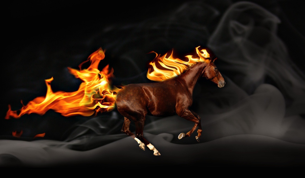 Лошадь с огненной гривой