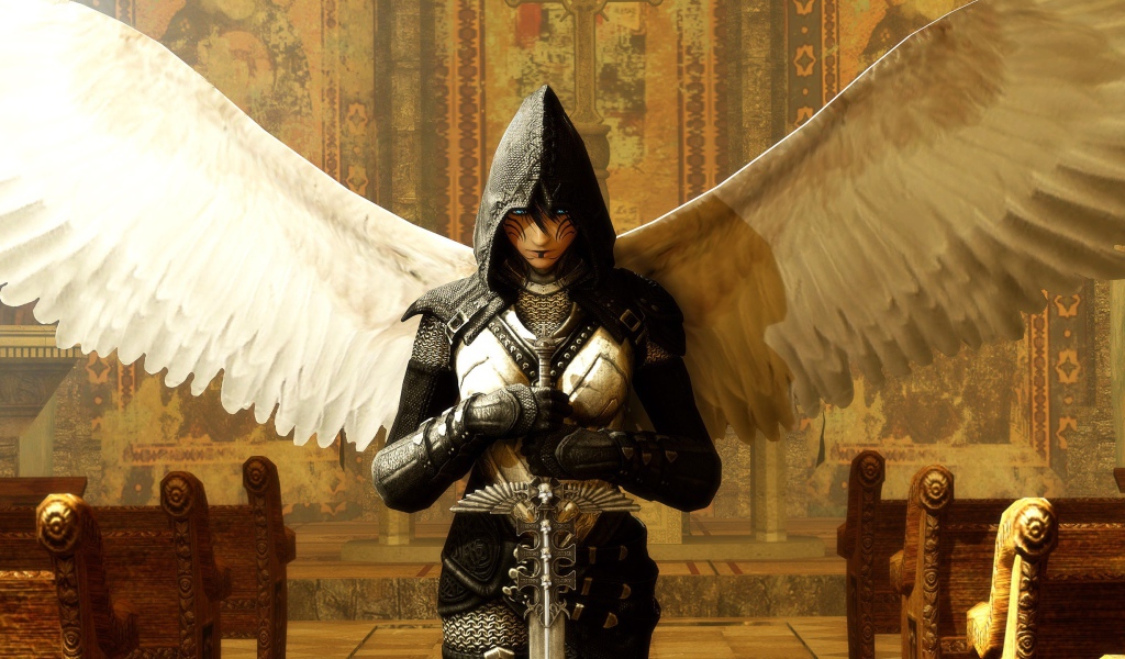 Angel in armor with a sword