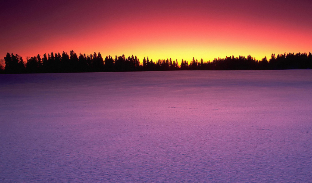 Радужный зимний закат