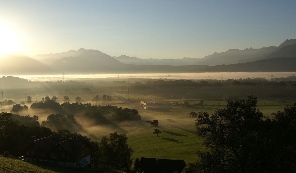 Рассвет на курорте Лиенц, Австрия