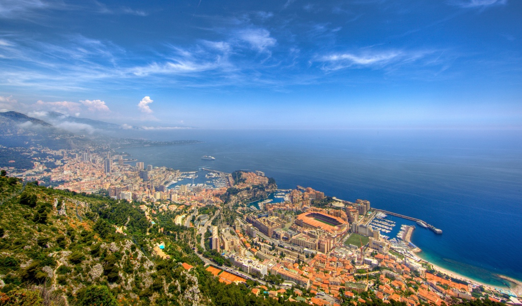 Панорама города в Монте-Карло, Франция