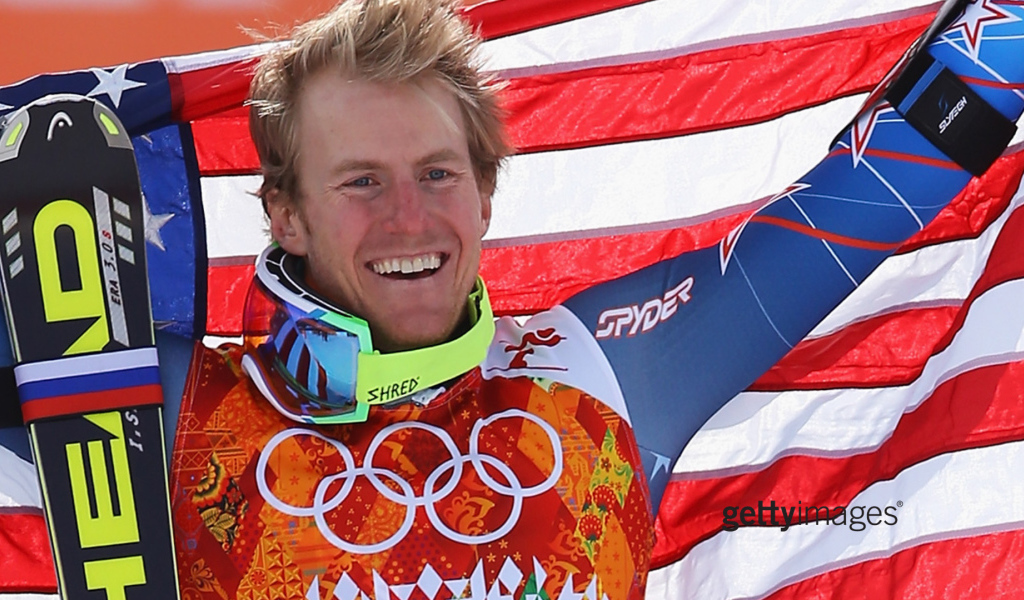 Обладатель золотой медали американский лыжник Тед Лигети на олимпиаде в Сочи