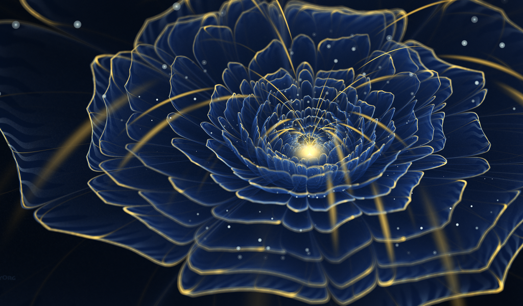 Абстрактный синий цифровой цветок