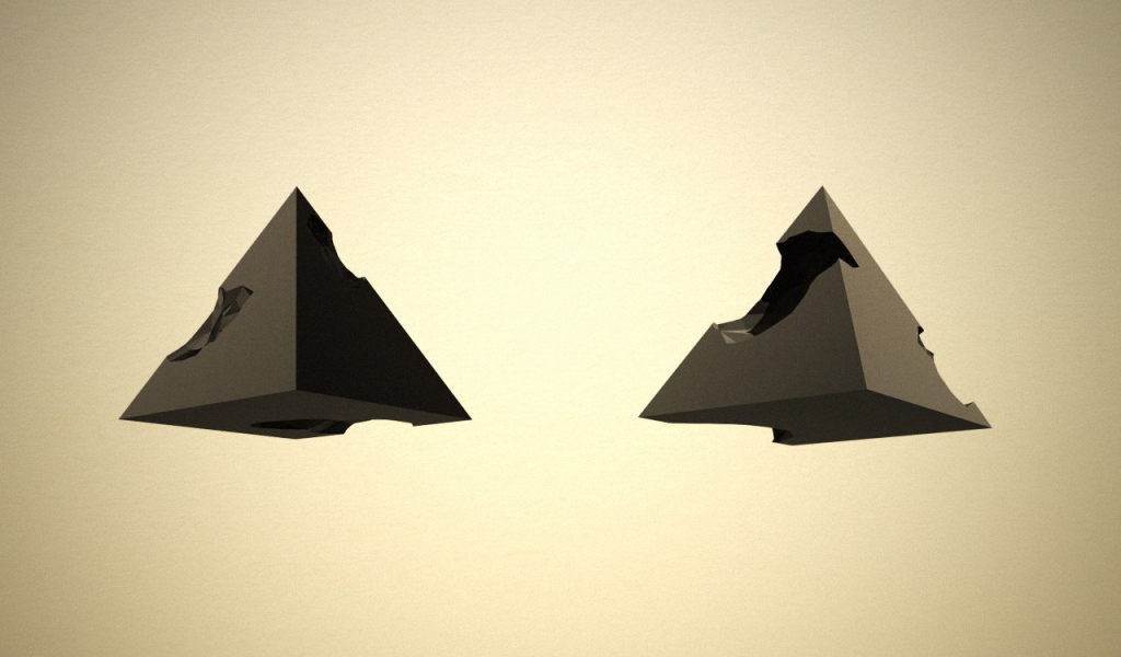 Ущербные пирамиды, 3-Д графика