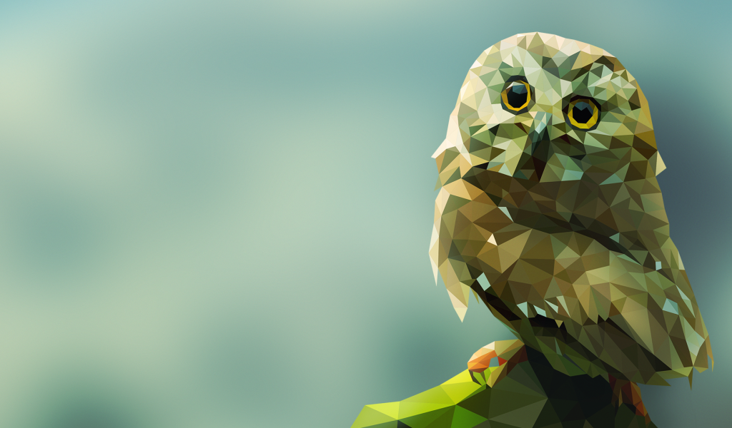 Owl on a rock, 3D graphics