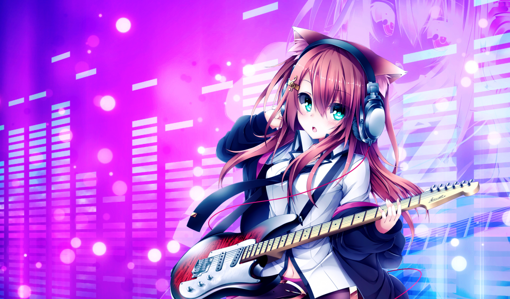 Девушка с гитарой, аниме Кэмономими