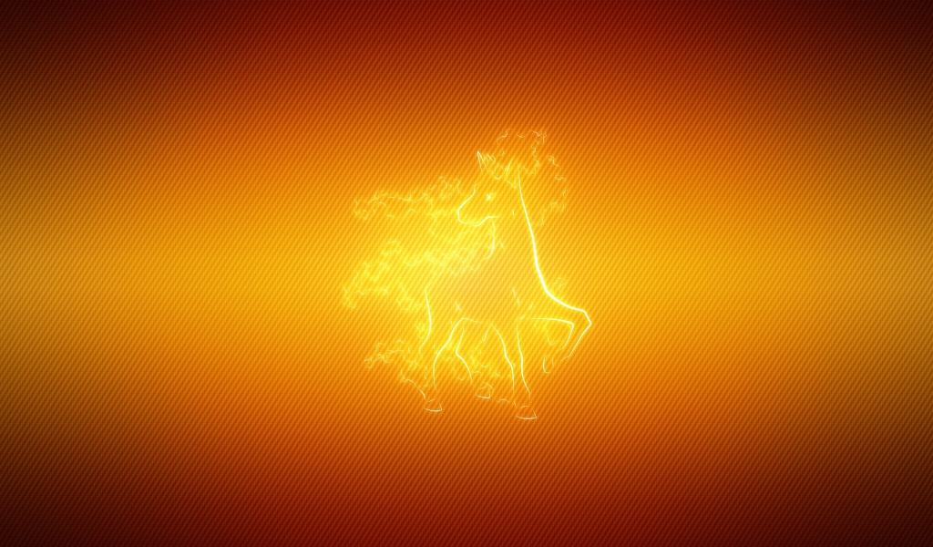 Огненный конь, оранжевый фон