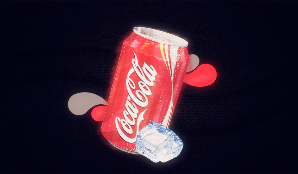 Bank of cold Coca-Cola