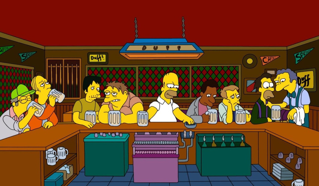 Гомер с друзьями в баре у Мо