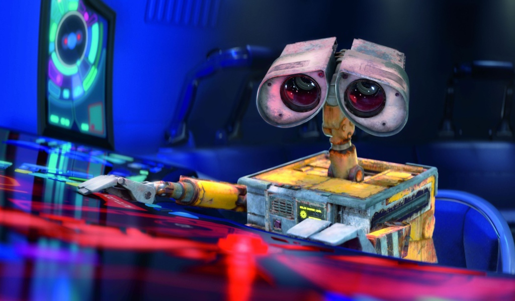 Робот WALL·E за пультом управления
