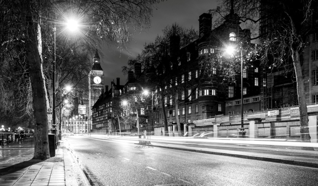 Черно белое фото Лондона