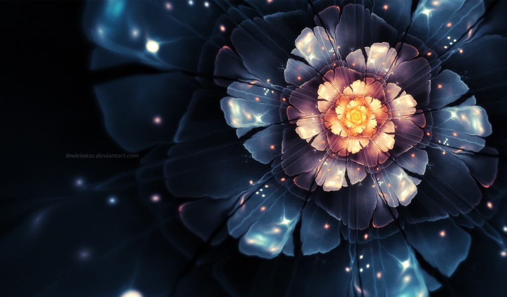 Фрактальный рисунок звездного цветка