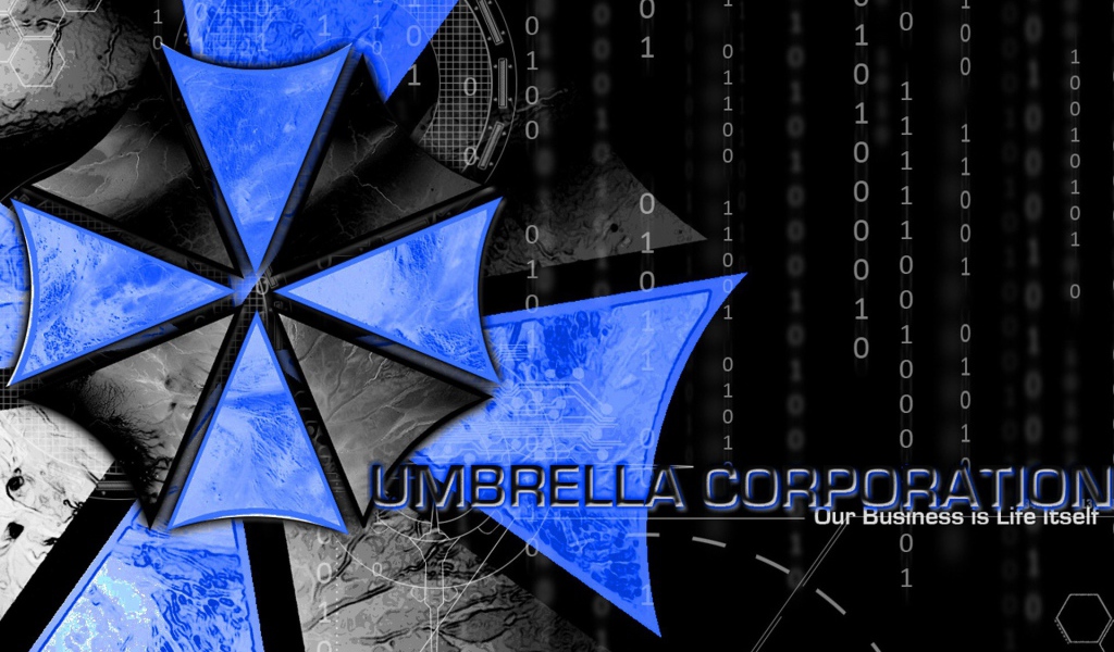 Сине черные зонтики корпорации Эмбрелла