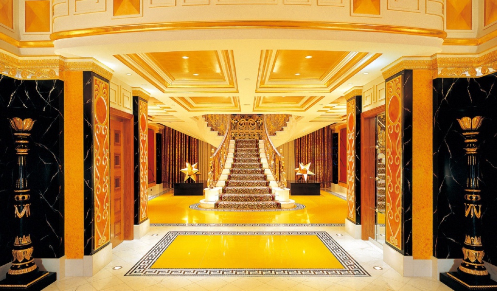 Golden Palace interior with black elements