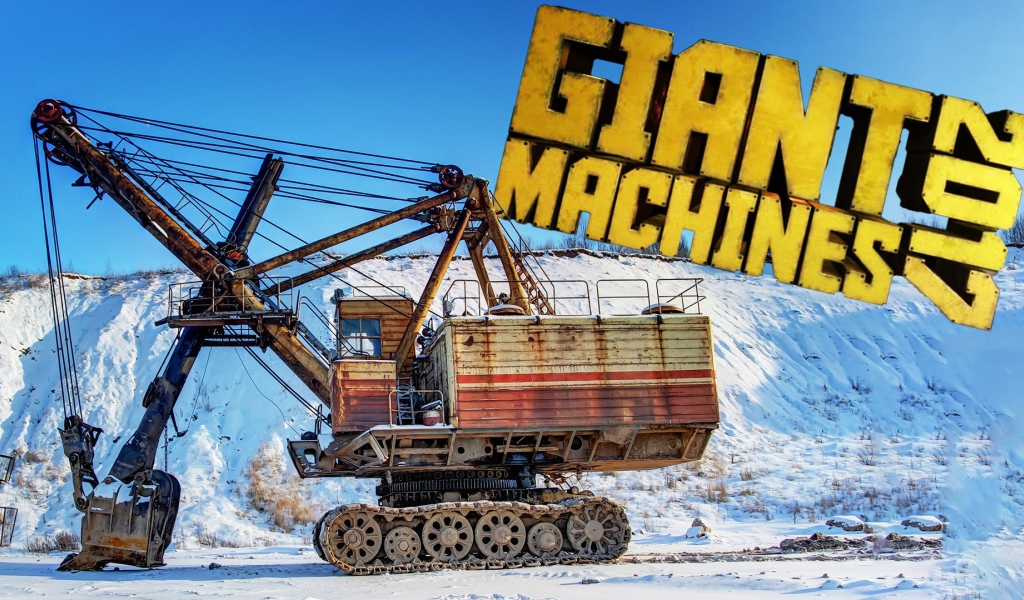 Экскаватор в заснеженном карьере игра Giant Machines 2017 