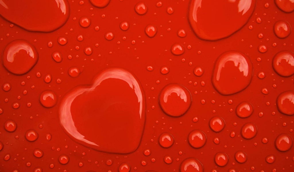 A drop of water in a heart shape