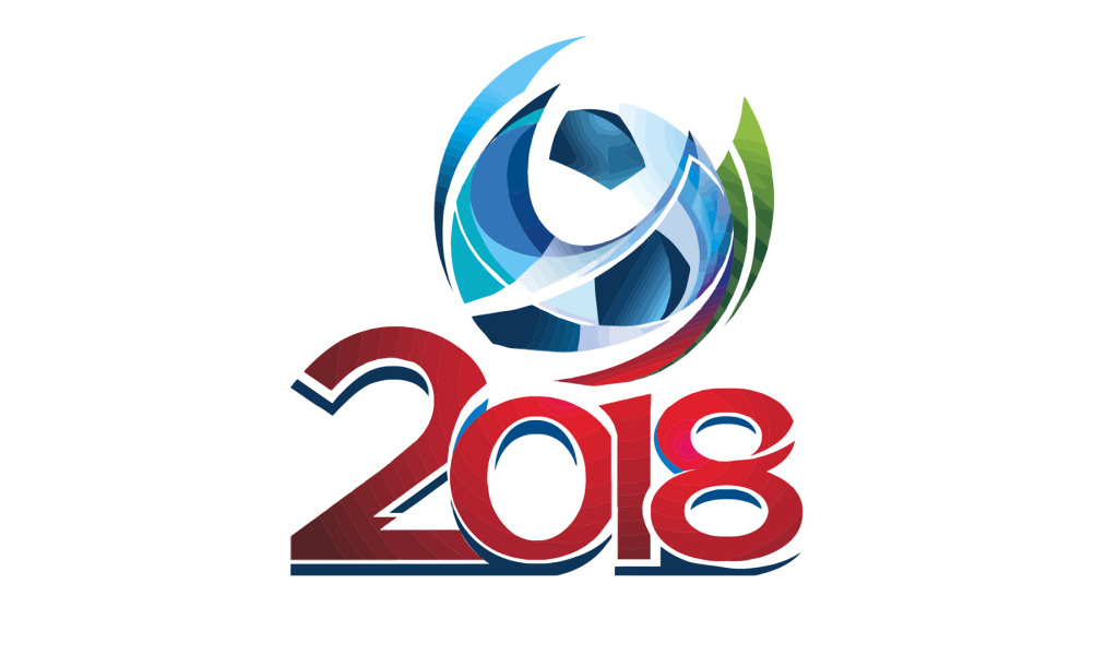 Логотип чемпионата мира по футболу 2018 на белом 
