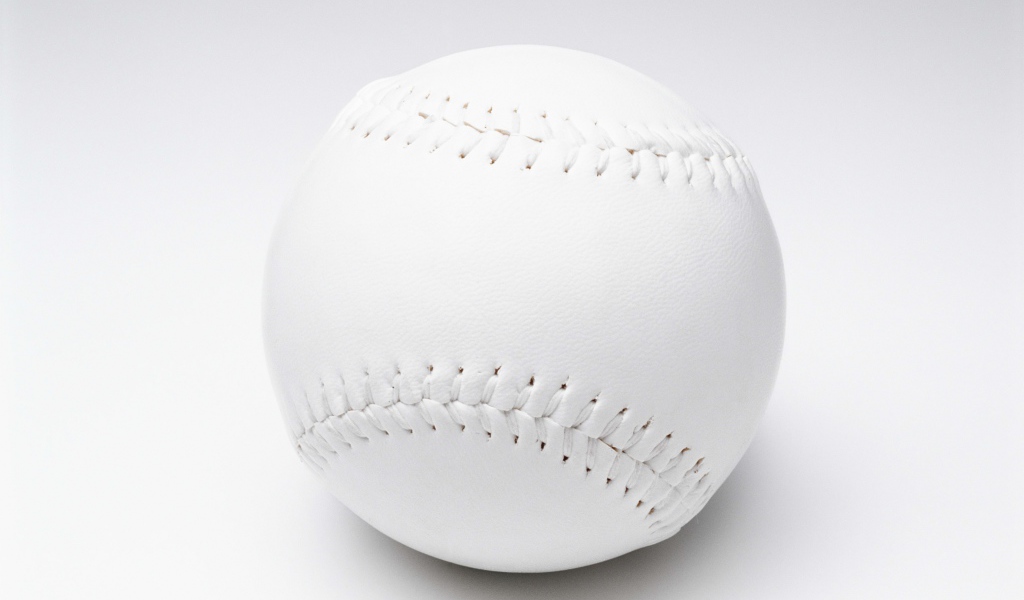 White baseball ball on a white background