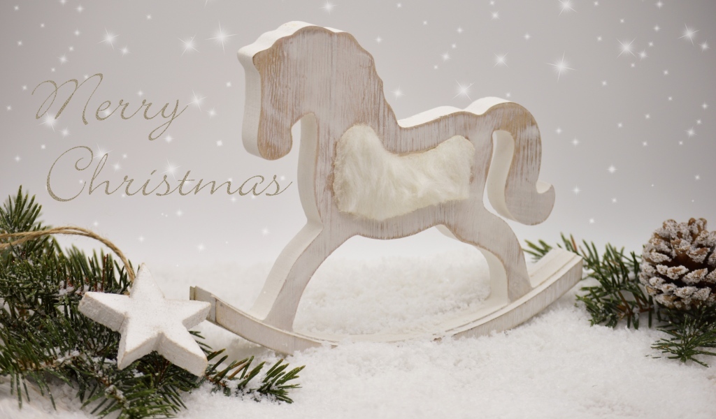Деревянная лошадь на праздник Рождество