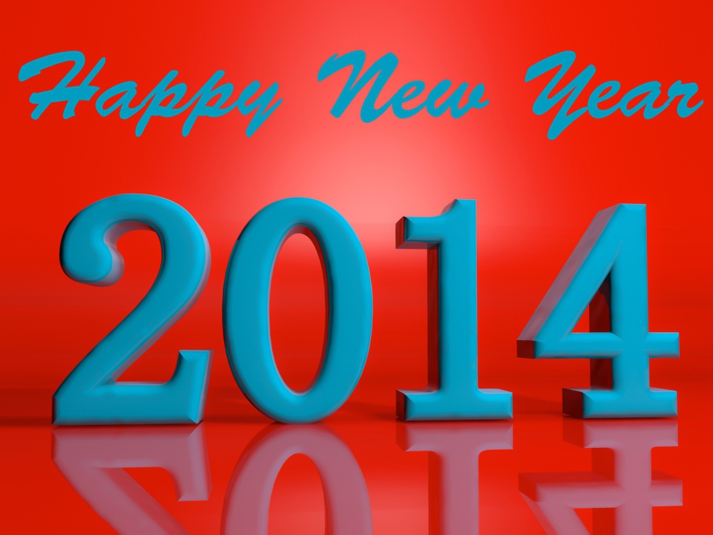 Счастливого нового 2014 года на красном фоне
