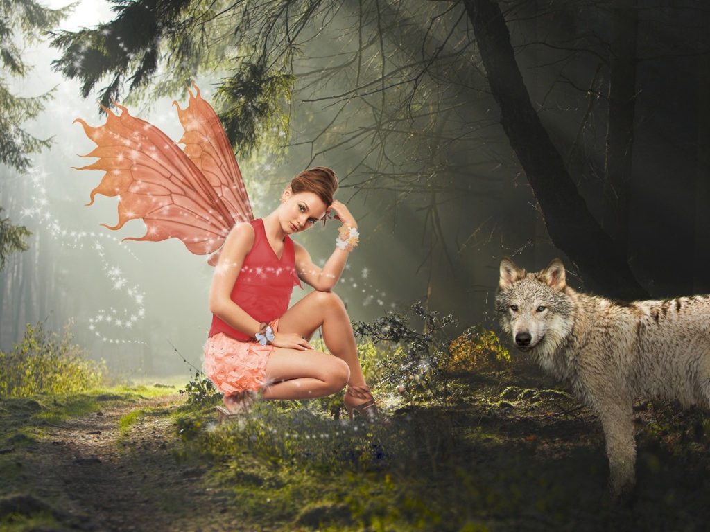 	   The fairy and the wolf