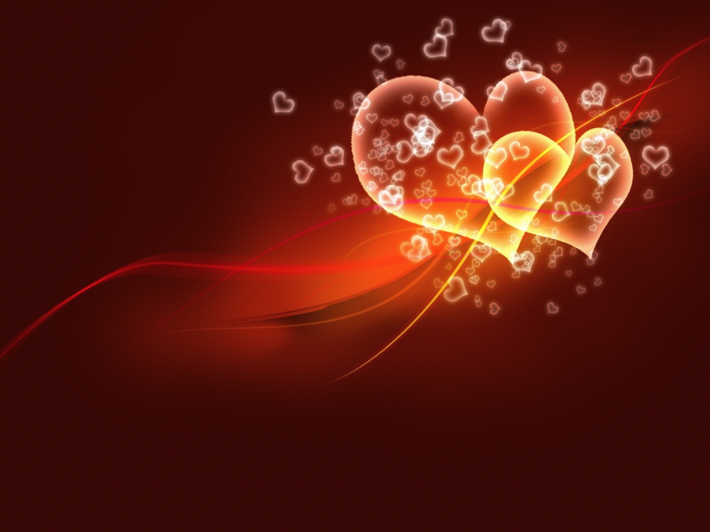 Два горящих сердца на День Влюбленных 14 февраля