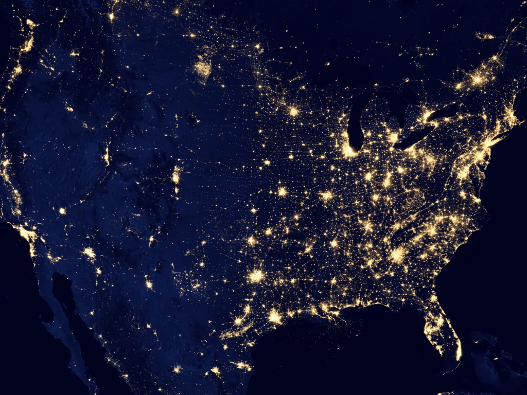 Вид на США из космоса